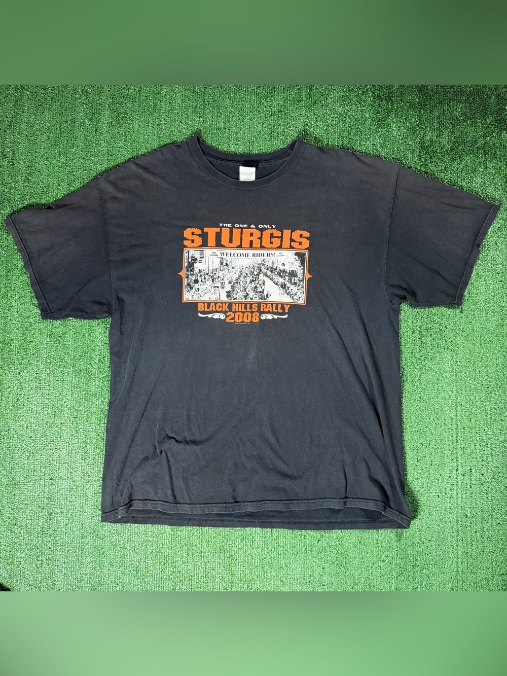 Sturgis Black Hills Rally 2008 T-Shirt Black Graphic Tee XXL